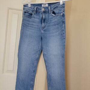 PAIGE Women's Light Blue Straight Leg Jeans Cindy